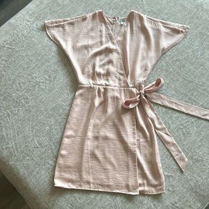 BAR III PRETTY PALE PINK WRAP DRESS